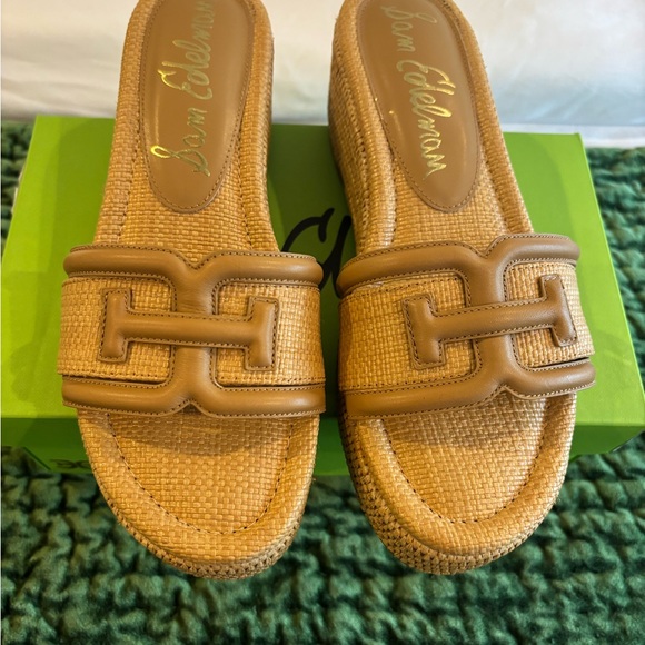 New!Sam Edelman Pauleena Raffia platform wedge sandals in the Sand Dune. SZ 8 - Picture 5 of 11
